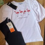 Girls’ Black Pants & White Cotton T-Shirt Set – 5–6 Years 🖤🤍